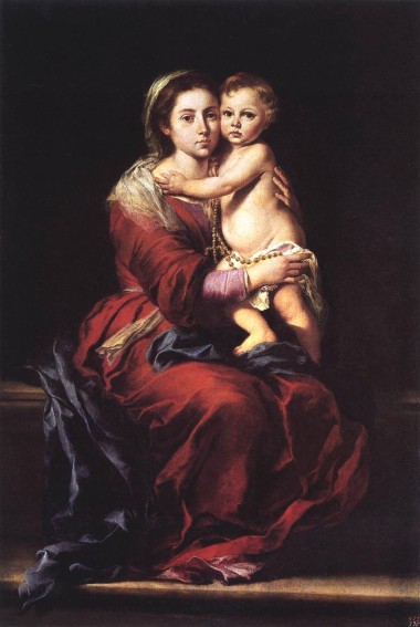 B. Murillo: Maria mit dem Jesuskind und Rosenkranz